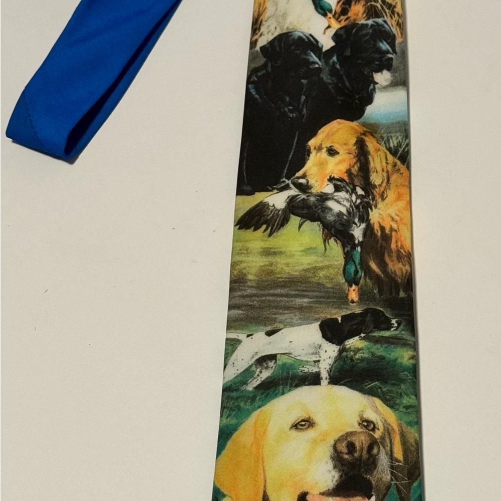 Ralph Marlin Duck Hunting Dogs Men's Neck Tie Vintage 1996 Labrador Retriever